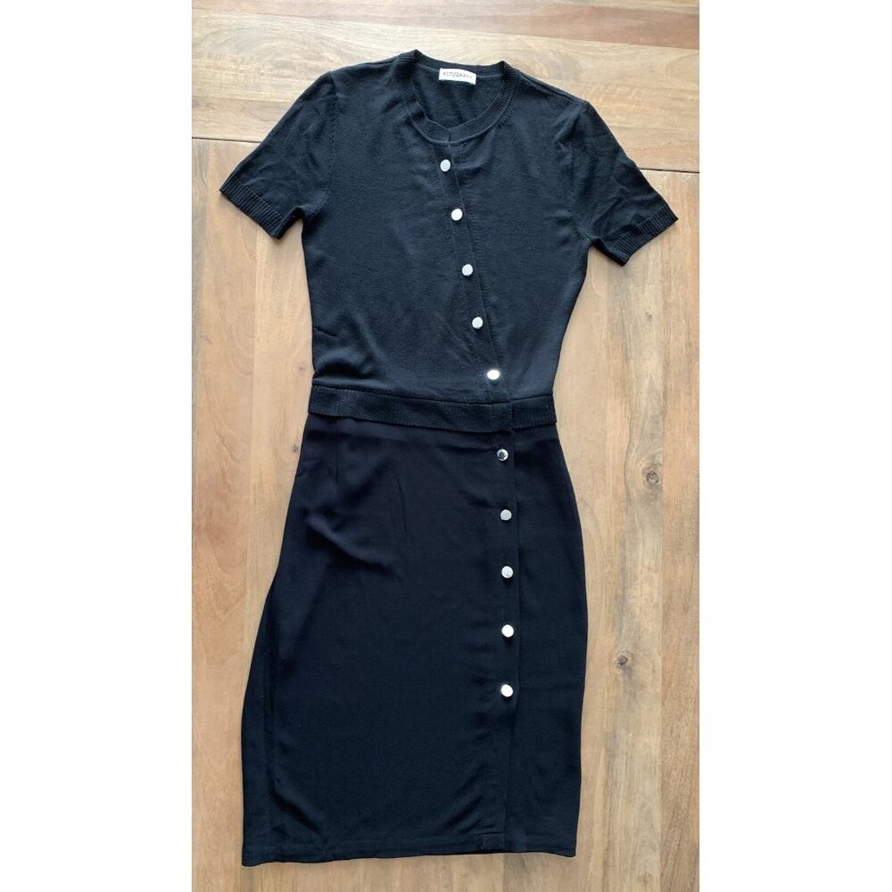 Altuzarra Hestia Knit Merino Viscose Front Button Shift Dress Luxury Sz 36 $995